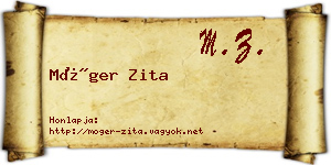 Móger Zita névjegykártya